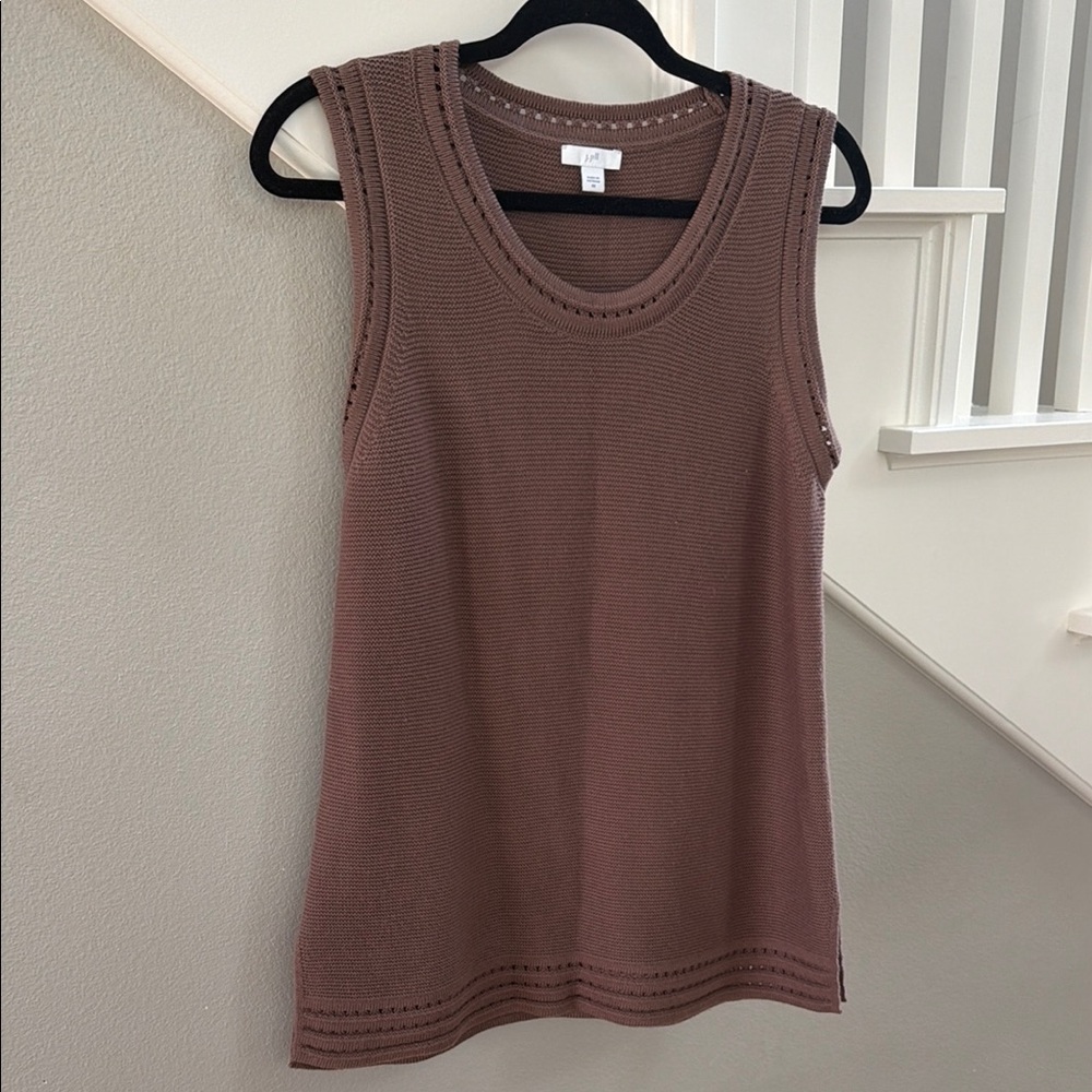 J. Jill Sleeveless Knit Tank Top in Taupe